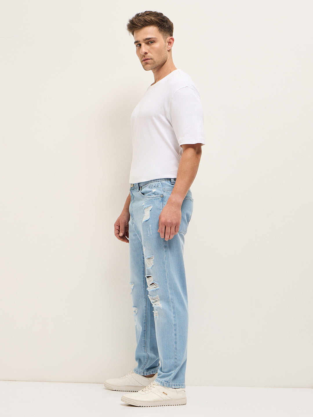 Men's Cotton Solid Relaxed Fit Jean DBN-LIAME-LB