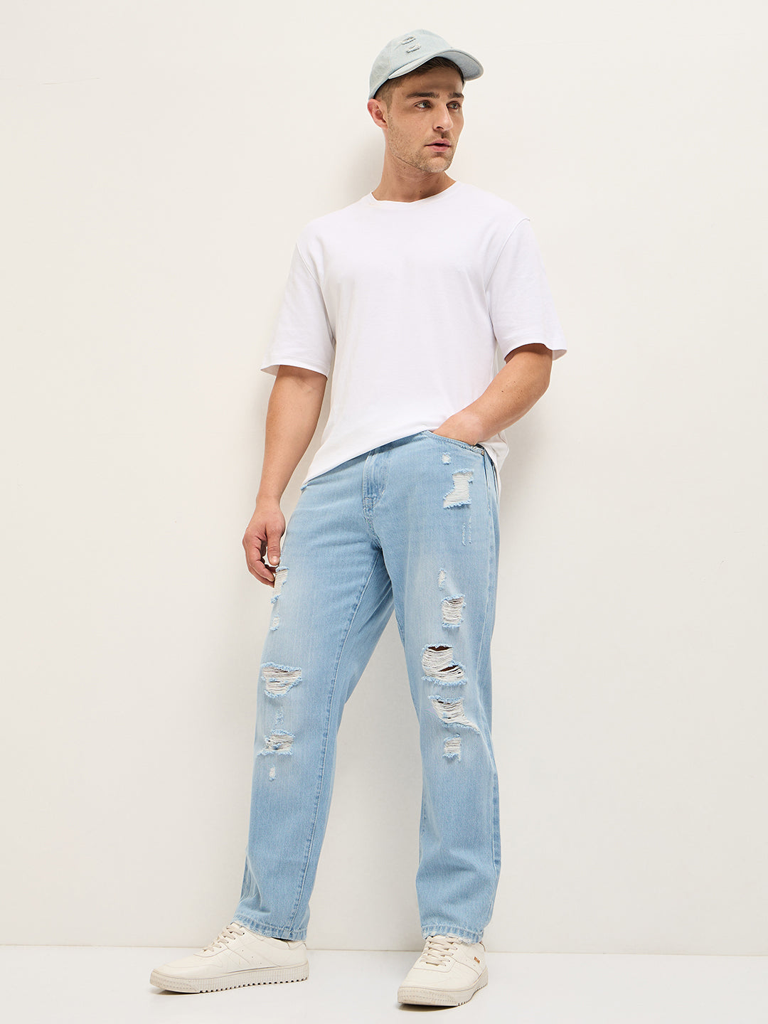 Men's Cotton Solid Relaxed Fit Jean DBN-LIAME-LB