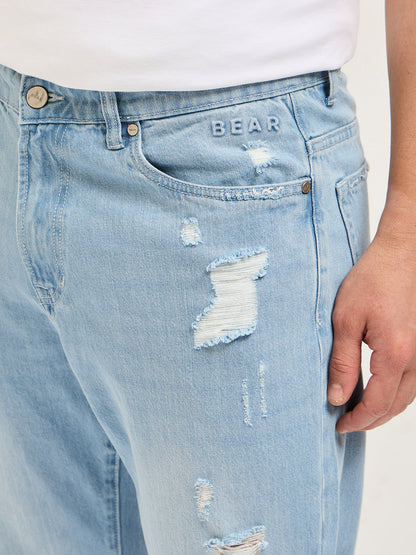 Men's Cotton Solid Relaxed Fit Jean DBN-LIAME-LB