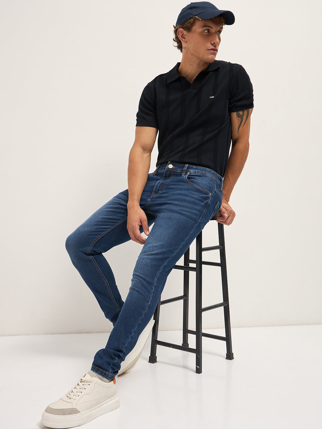Men's Solid Cotton Skinny Fit Jean DBN-SABE-DB | Bear House at Broadway