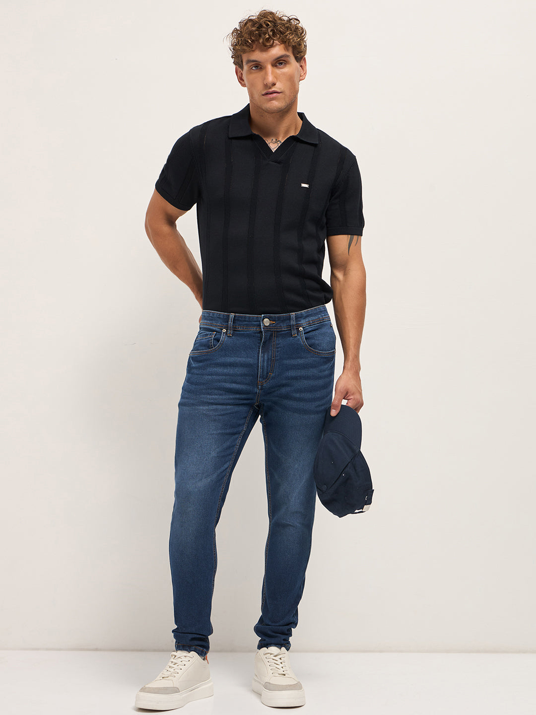 Men's Solid Cotton Skinny Fit Jean DBN-SABE-DB