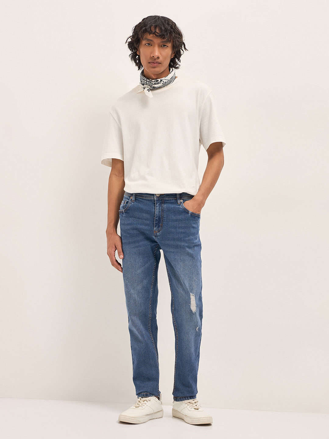 Men Cotton Mid Rise Distressed Slim Fit Jean DBN-VALE-MB