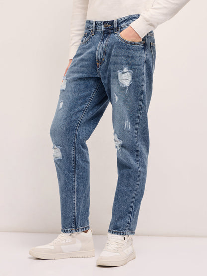 Men's Cotton Midly Distressed Jeans DBN-VERDI-LB