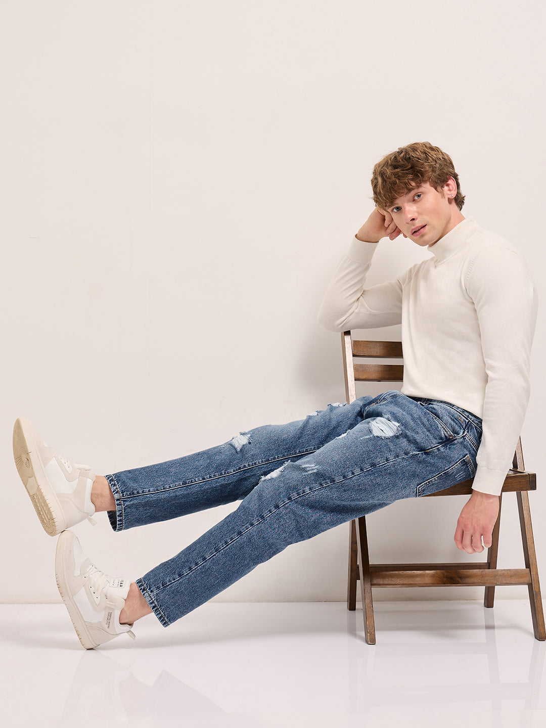 Men's Cotton Midly Distressed Jeans DBN-VERDI-LB