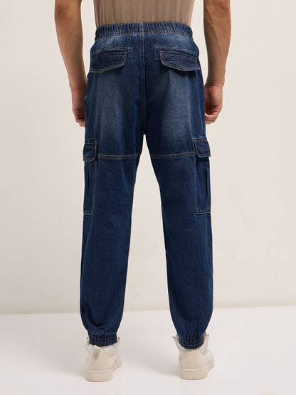 Men's Baggy Fit Jogger-Style jean with Cargo Pockets DBN-ZIARO-DB