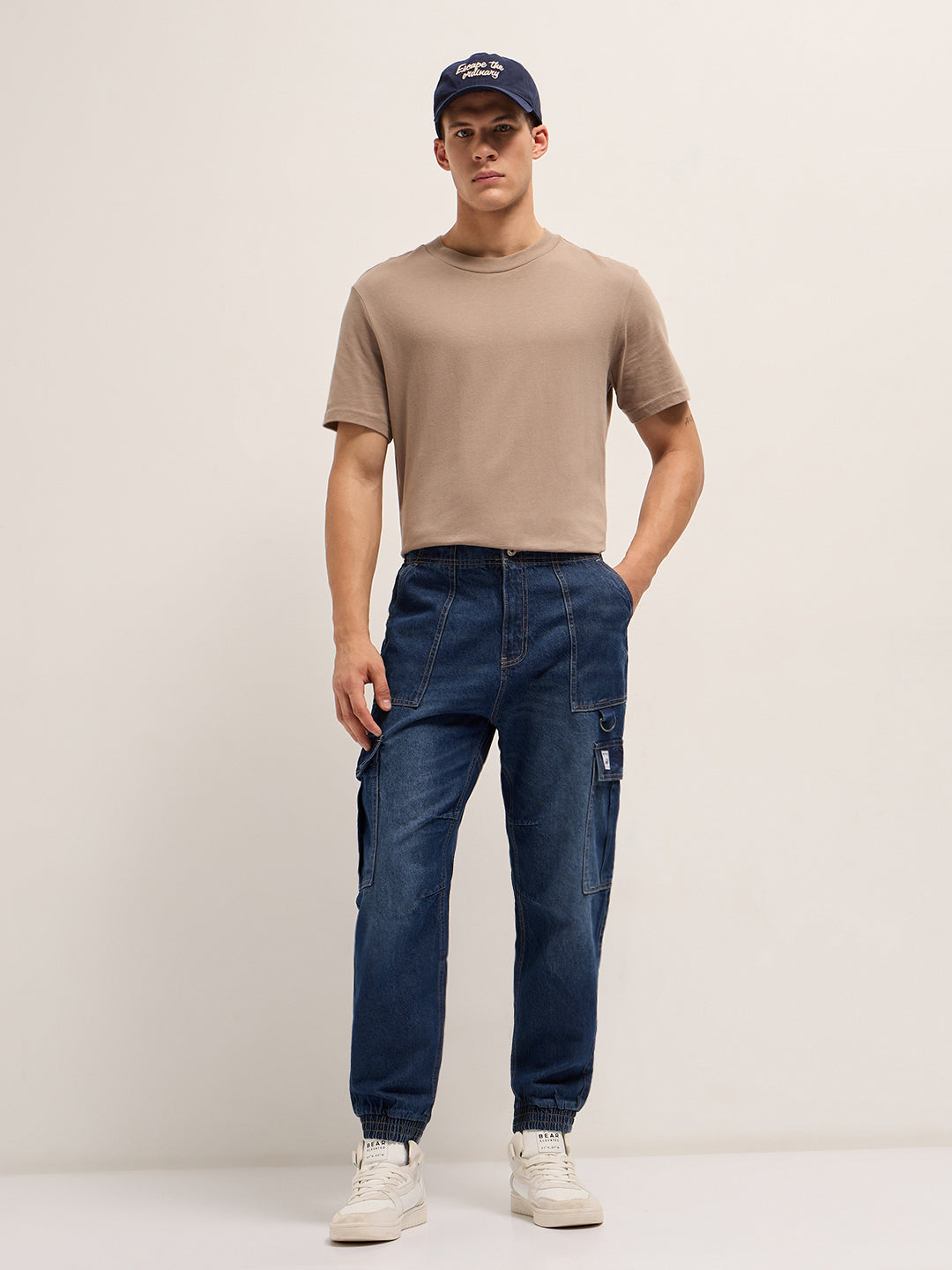 Men's Baggy Fit Jogger-Style jean with Cargo Pockets DBN-ZIARO-DB