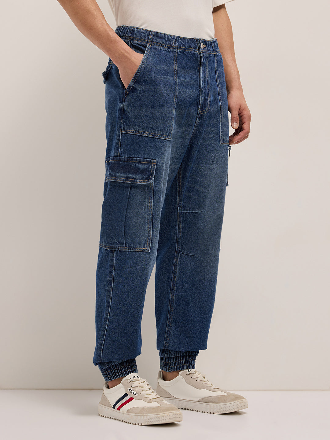 Men's Baggy Fit Jogger-Style jean with Cargo Pockets DBN-ZIROM-MB