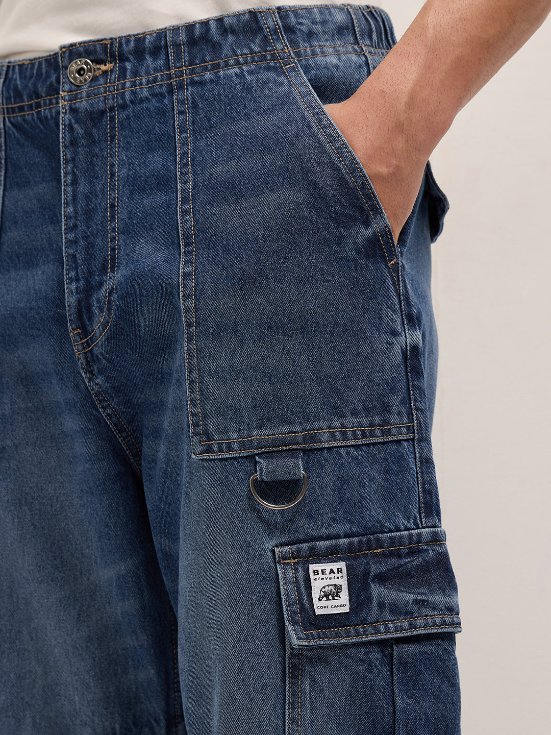 Men's Baggy Fit Jogger-Style jean with Cargo Pockets DBN-ZIROM-MB