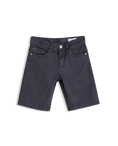 Rare Ones Kids Dell Grey Cotton Blend Fabric Button And Zipper Closure Regular Fit Shorts