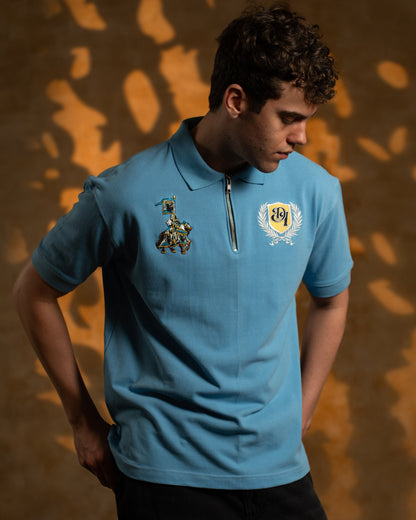THE RECKONING POLO T-SHIRT - BLUE
