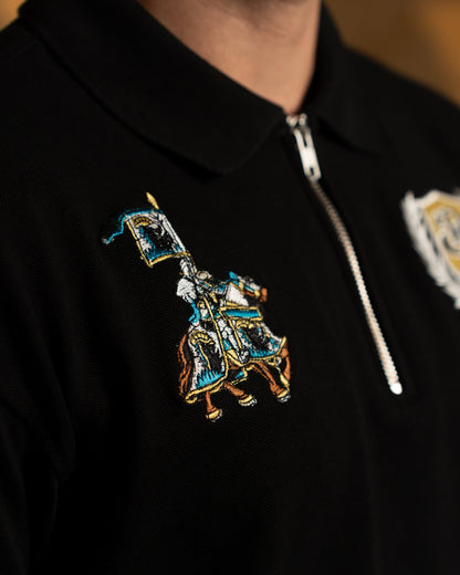 THE RECKONING POLO T-SHIRT - BLACK