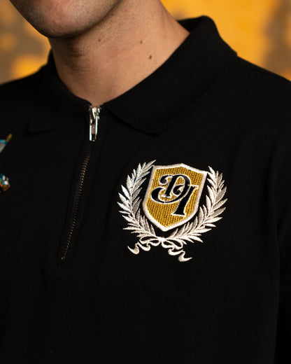 THE RECKONING POLO T-SHIRT - BLACK