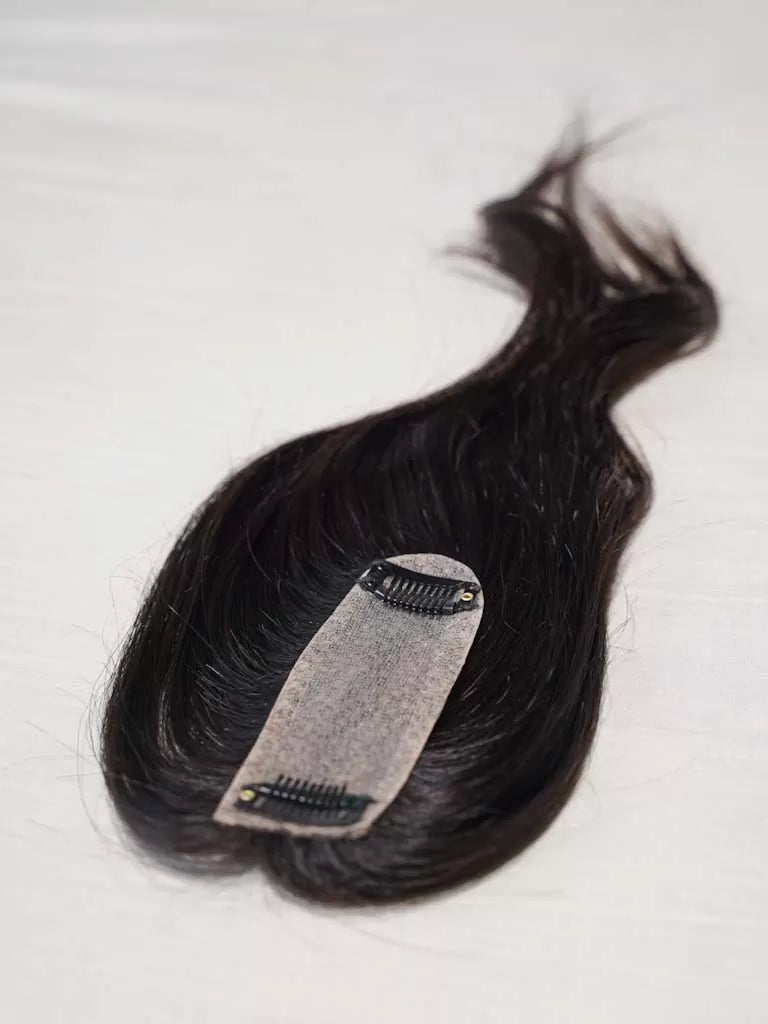 Scalp Line Hair Topper - Dark Black – 1.5 x 5inch – Silk Base