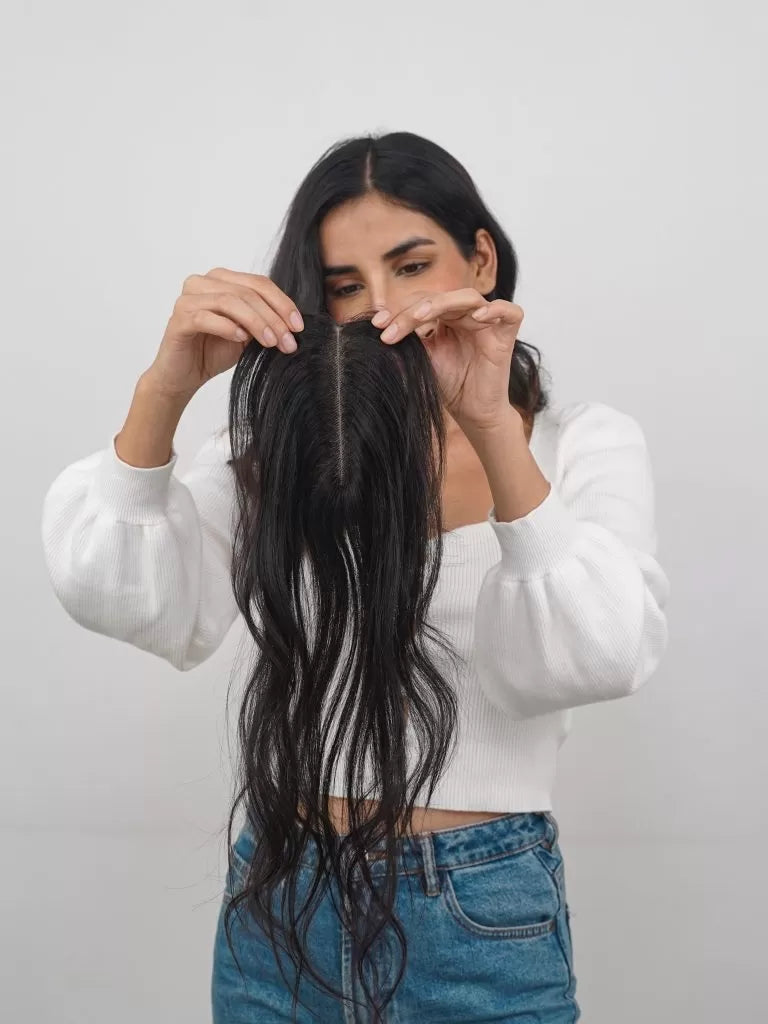Lace Base Faux Scalp Hair Topper 2x6inch | Nish Hair at Broadway
