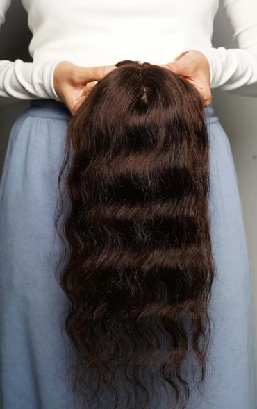 Au Naturel Wavy Curly Scalp Topper â Silk Base Hair Topper | Nish Hair