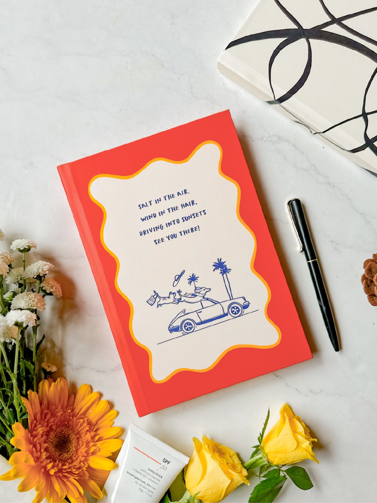 Driving into Sunsets | A5 Hardcover Notebook | Aligning Dots at Broadway