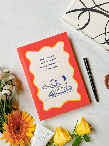 Driving into Sunsets | A5 Hardcover Notebook | Aligning Dots at Broadway