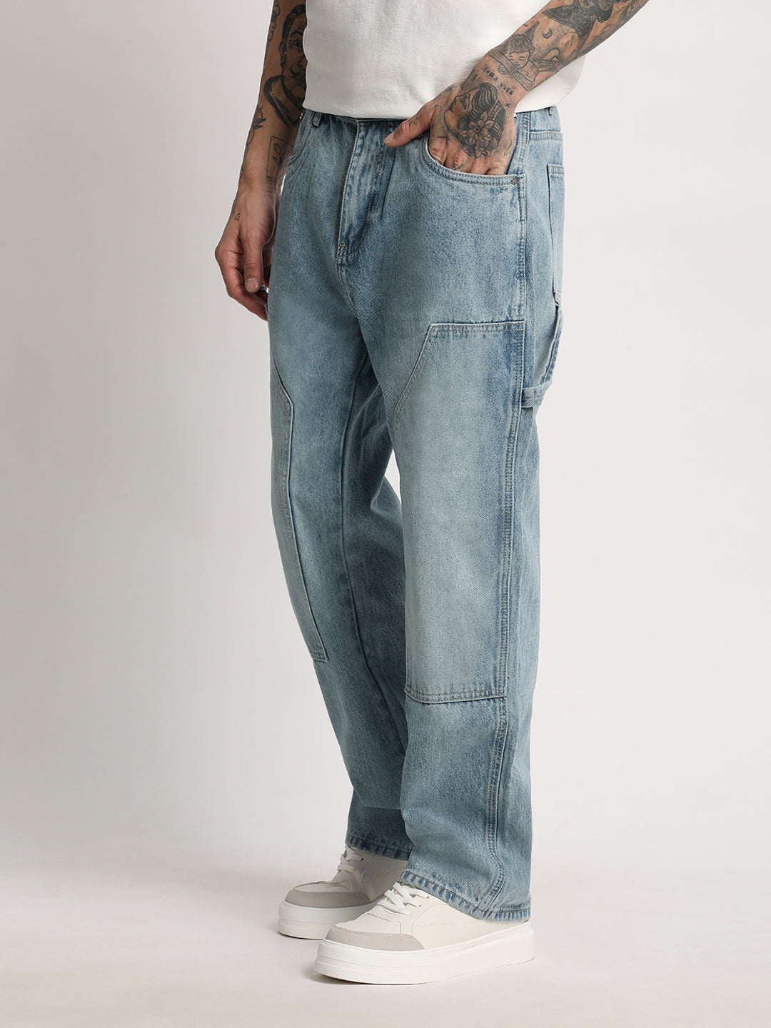 Men Solid Mid Rise Jean DNM-FLONE-BL