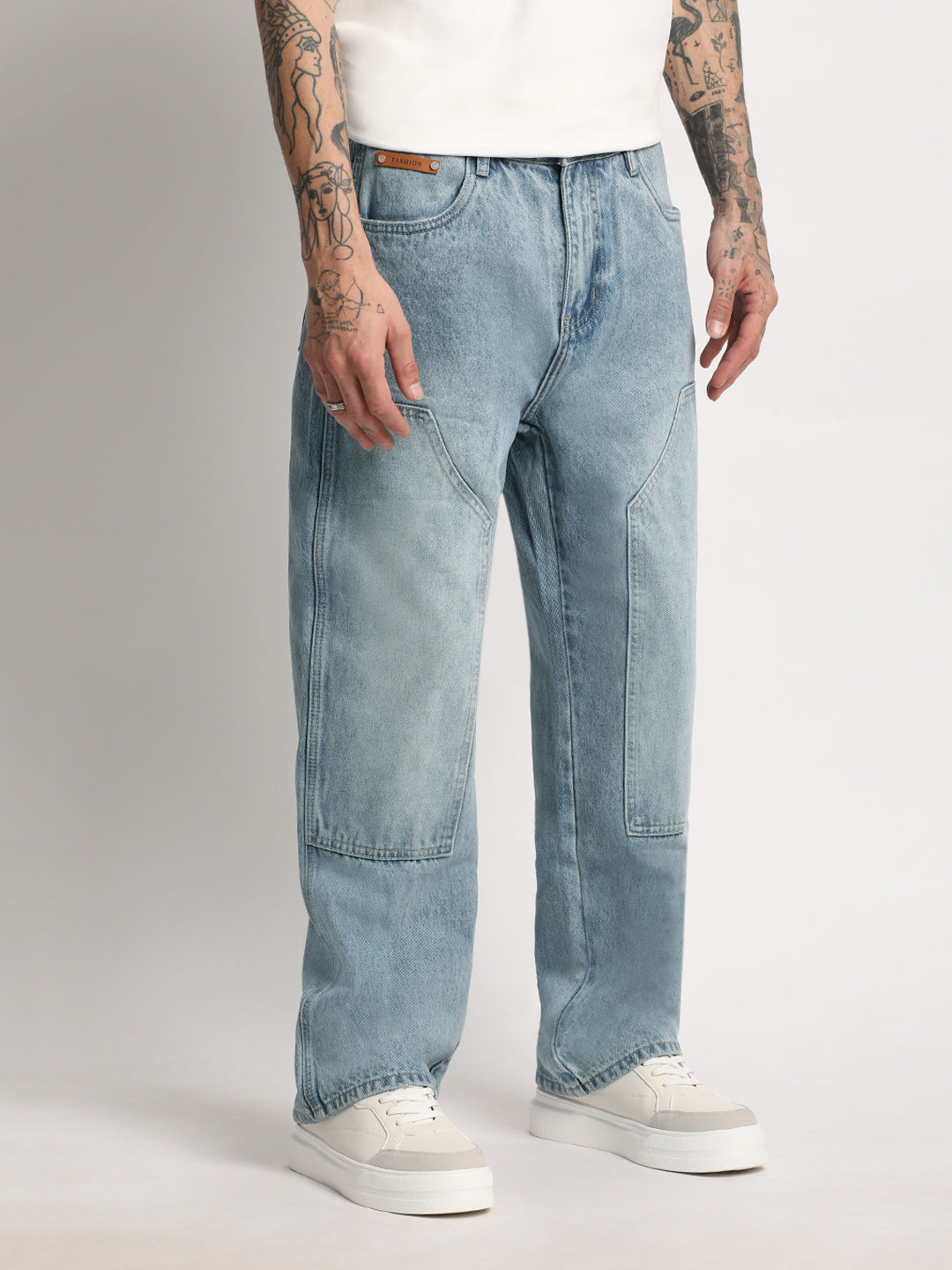 Men Solid Mid Rise Jean DNM-FLONE-BL