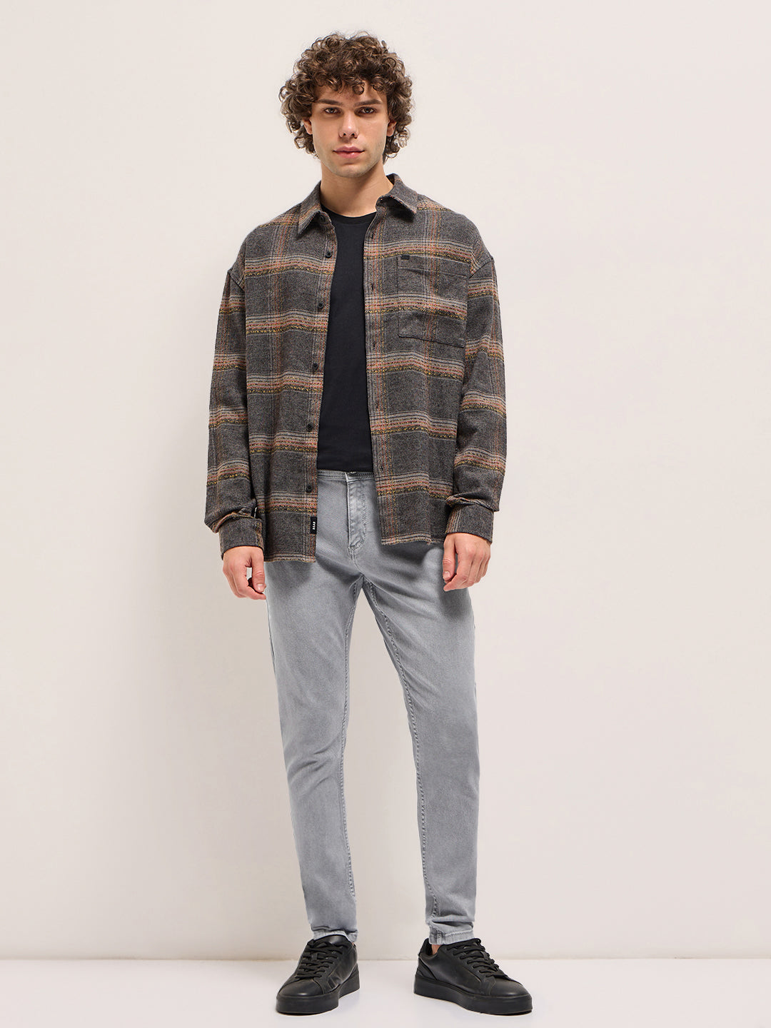 Men's Solid Skinny Fit Jeans DNM-KORAL-GY