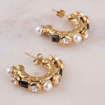 Sculpted Lumina Pearl Hoops