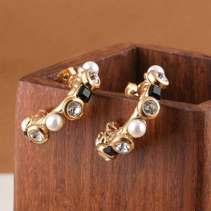 Sculpted Lumina Pearl Hoops