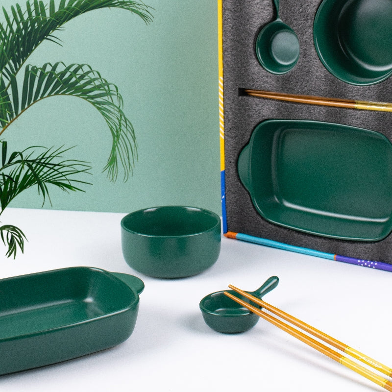 Meraz Emerald Green Serving Set (4 Pcs)