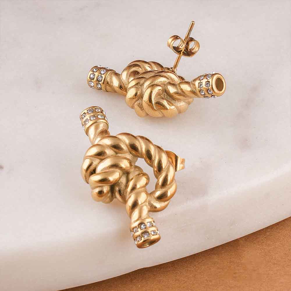 Golden Mariner Knot Studs