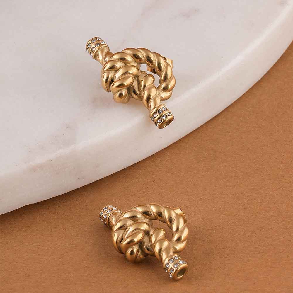 Golden Mariner Knot Studs