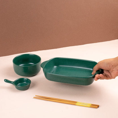 Meraz Emerald Green Serving Set (4 Pcs)