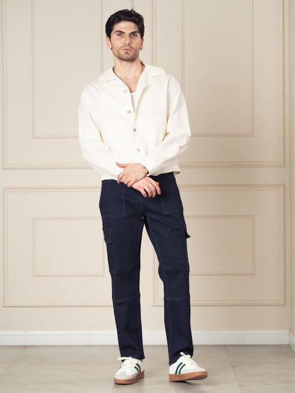Depth Blue Relaxed Fit Denim Cargos