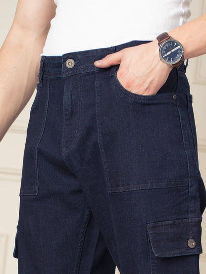 Depth Blue Relaxed Fit Denim Cargos