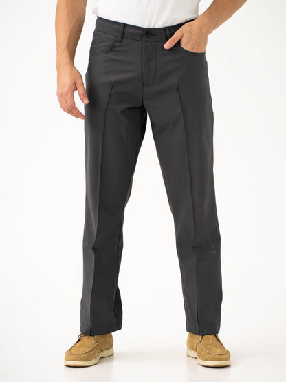 Pewter Grey Relaxed Fit Korean Pintuck Pants