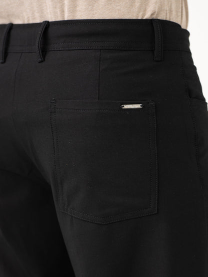 Lunar Black Relaxed Fit Korean Pintuck Pants