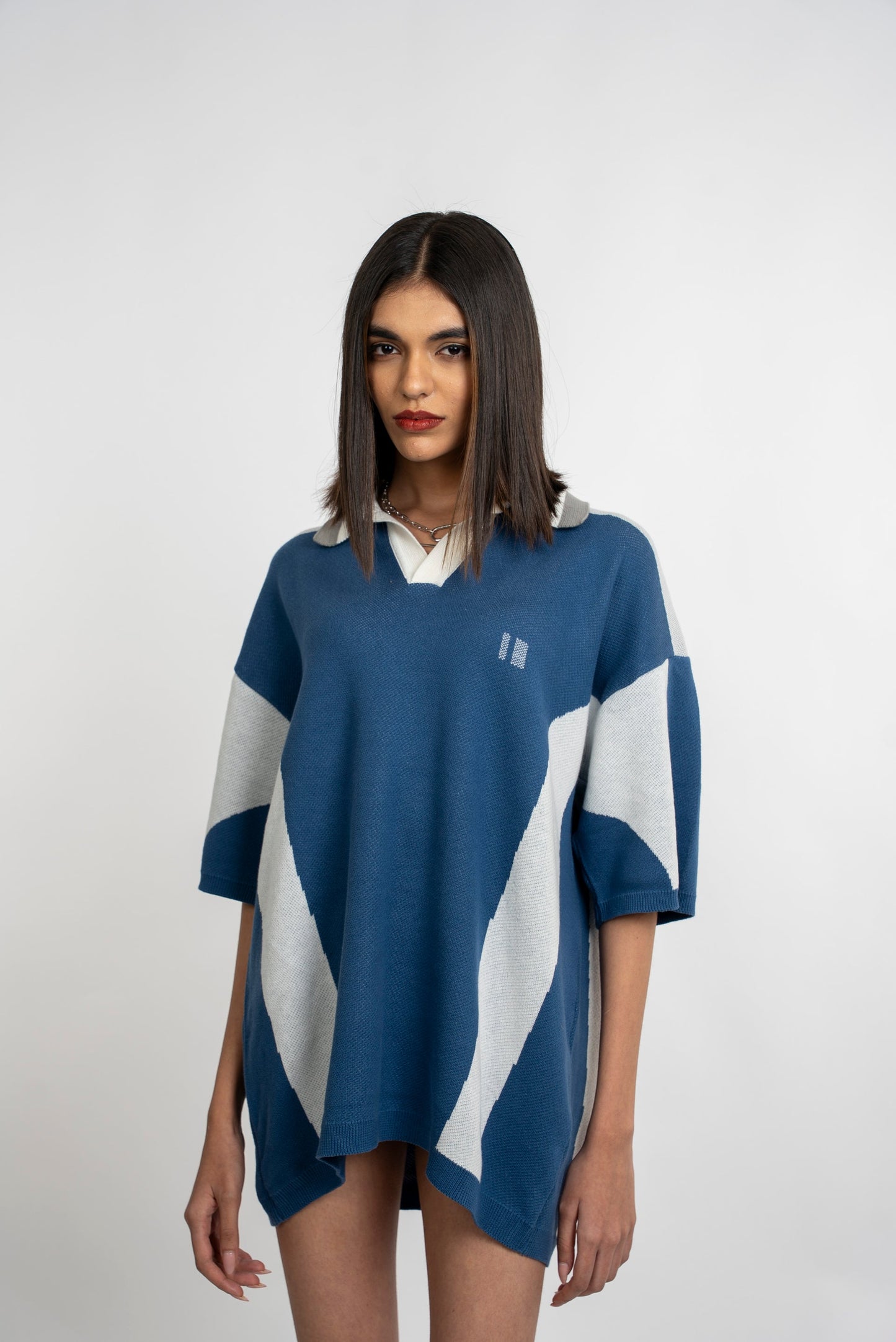 Blue Knit Polo