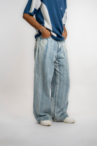 Light Blue Brussed Baggy