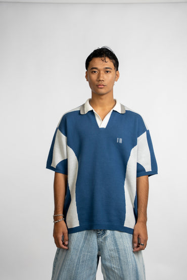 Blue Knit Polo