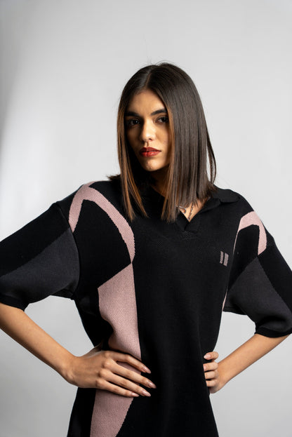 Black Knit Polo