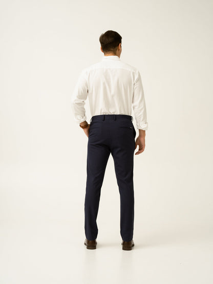 Dark Navy Stripes Slim Fit Formal Stretch Pants