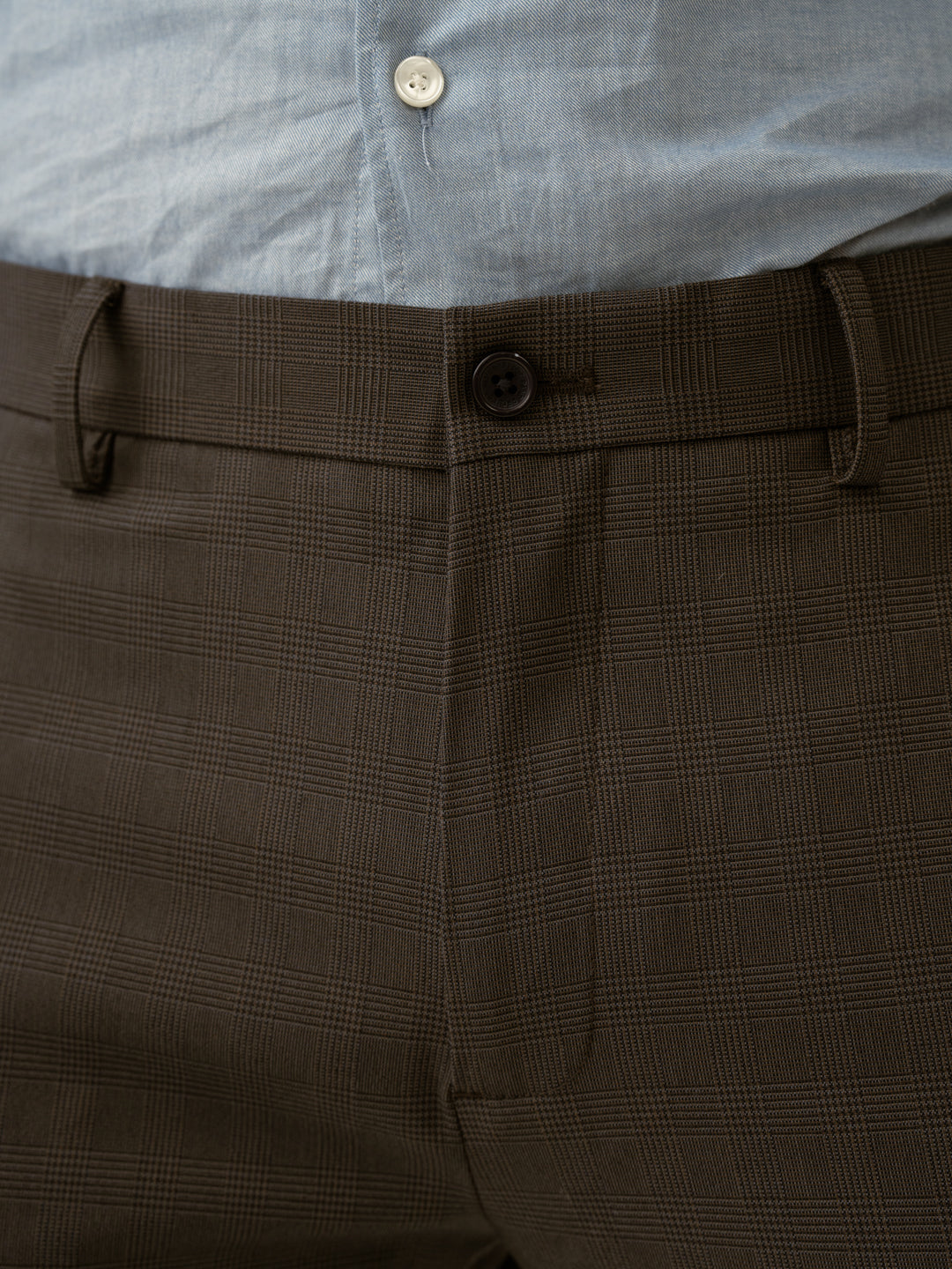 Charcoal Checks Slim Fit Formal Stretch Pants
