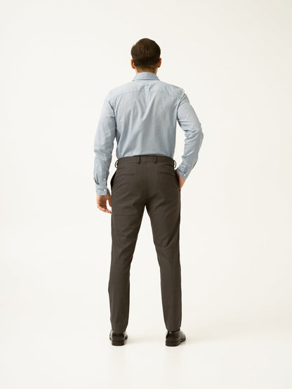 Charcoal Checks Slim Fit Formal Stretch Pants