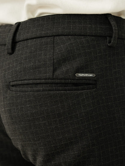Belfast Black Checks Slim Fit Power Stretch Pants