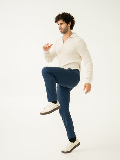 Prussian Blue Slim Fit Power Stretch Pants