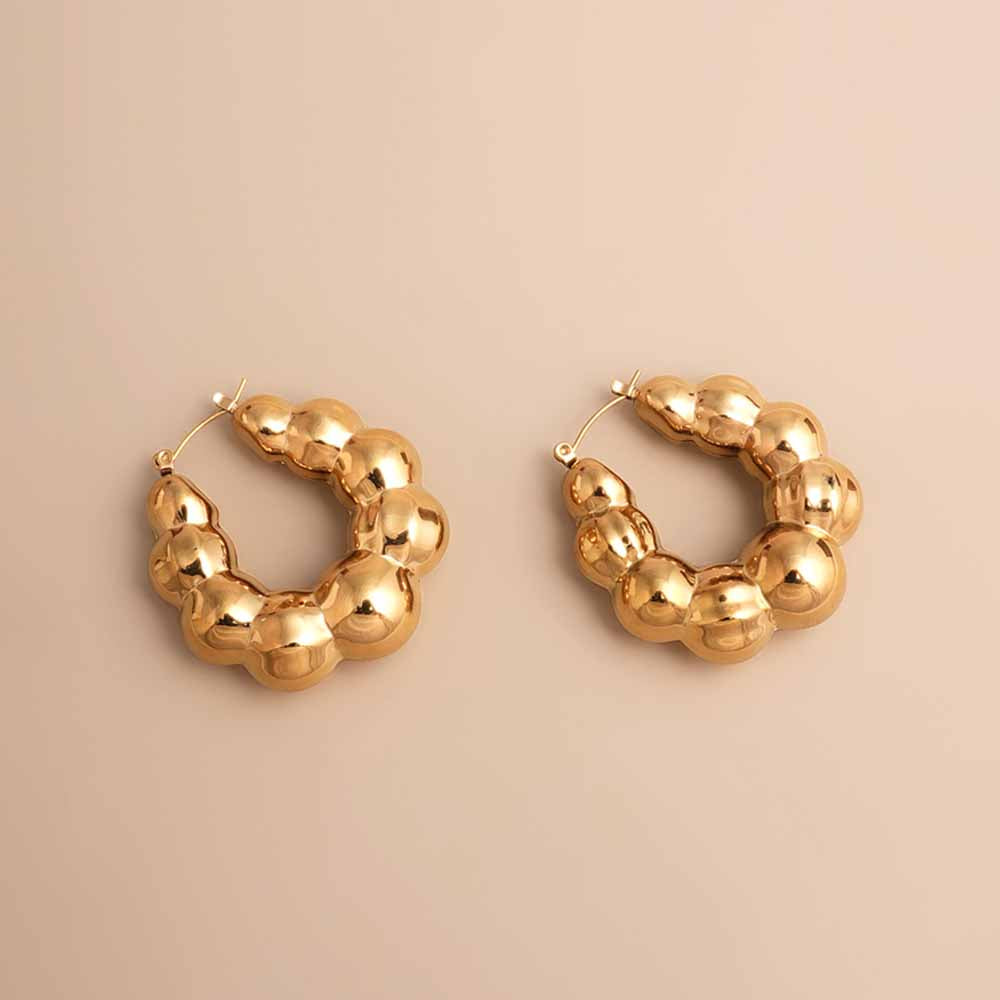 Golden Bubble Hoop Earrings