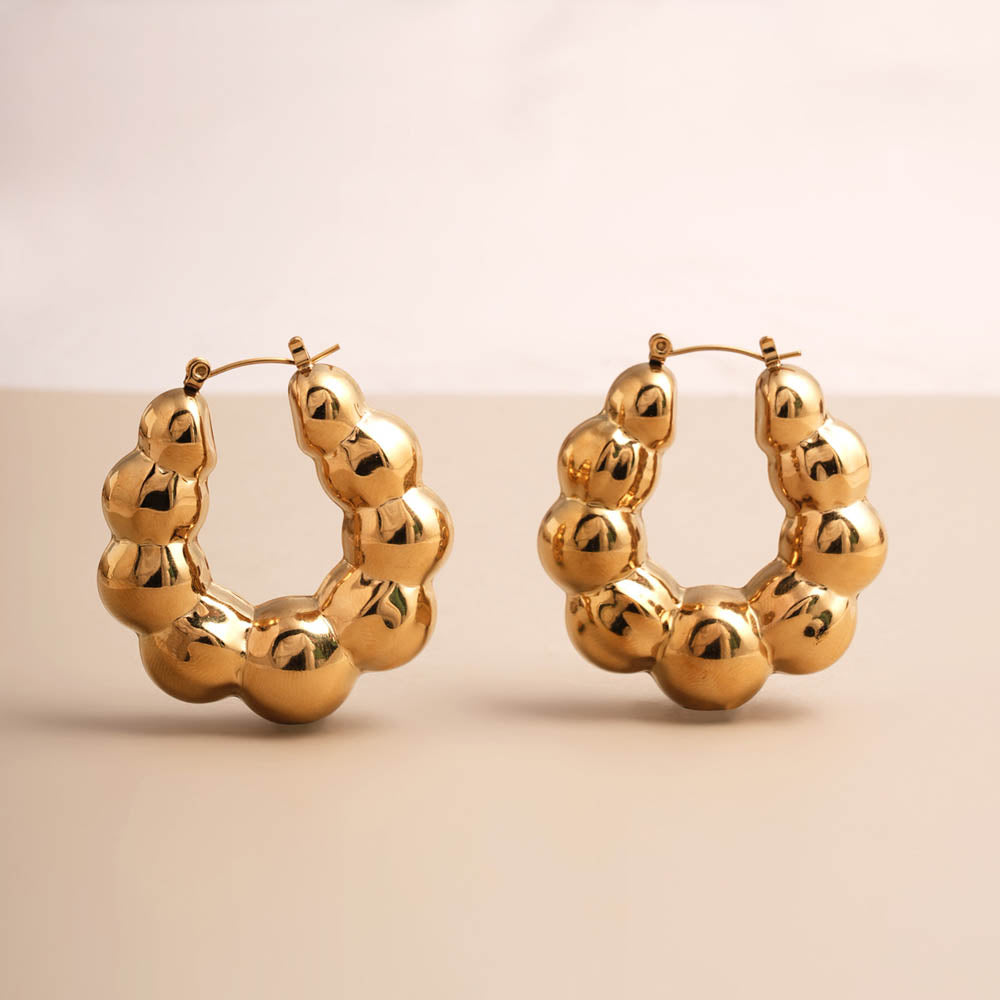 Golden Bubble Hoop Earrings