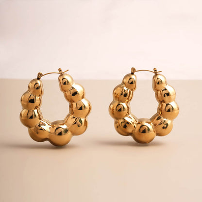 Golden Bubble Hoop Earrings