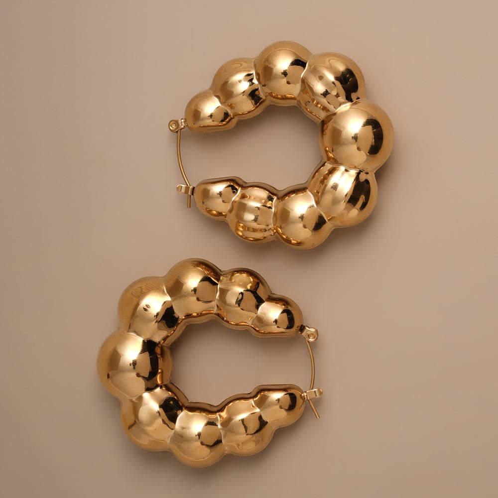 Golden Bubble Hoop Earrings