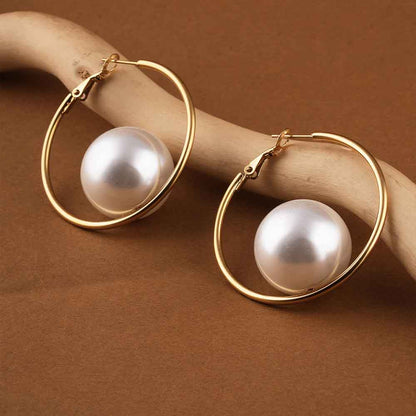 Large Lumina Pearl Hoops