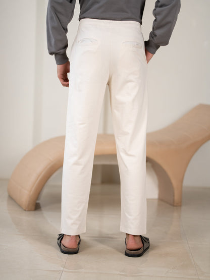 Atlas Cream Cotton Sweatpants