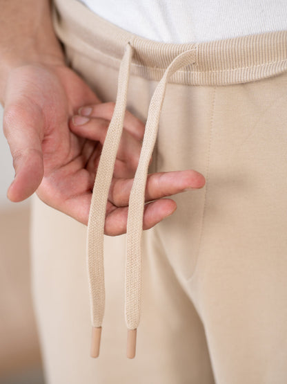 Nomad Beige Cotton Sweatpants
